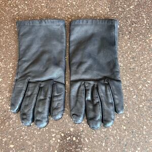 Genuine Leather Driving Gloves Black Womens Size 7.5